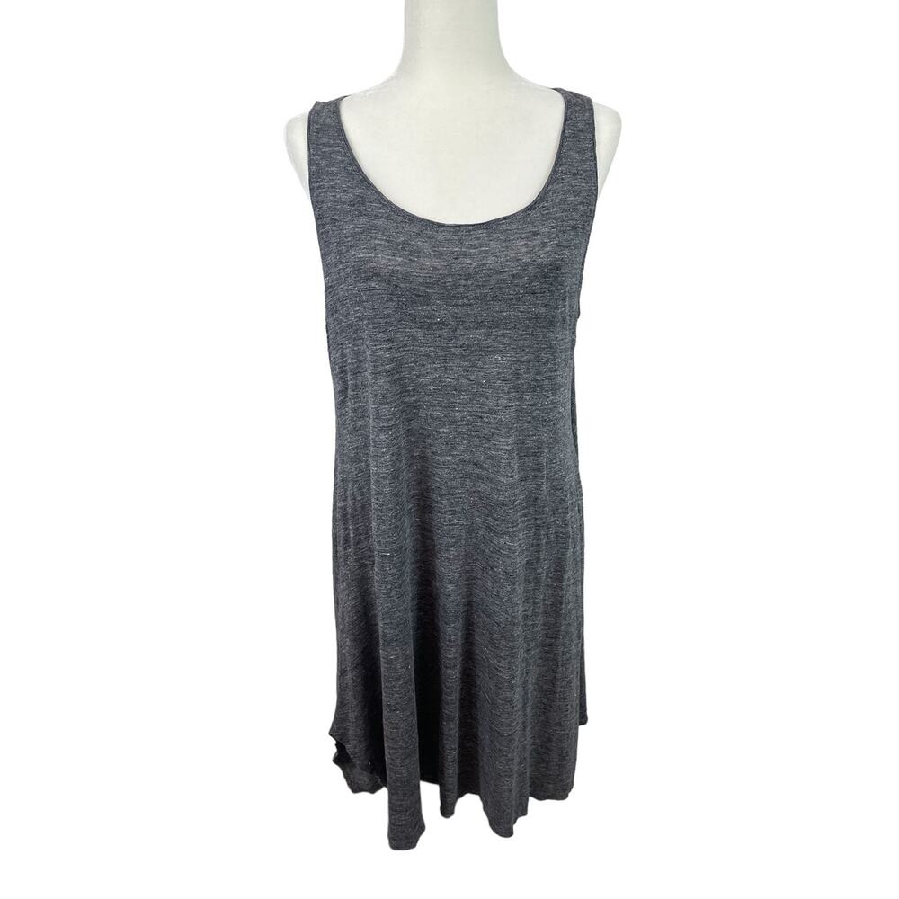 Eileen Fisher Organic Linen Knit Tank Dress Gray Size M Minimalist Coastal Chic